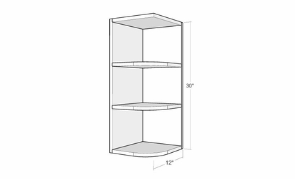 Montclair Lace WS1230-R: Wall End Open Cabinet (Right Opening): Assembled Kitchen Cabinets