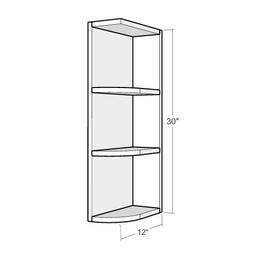 Montclair Lace WS630-R: Wall End Open Cabinet (Right Opening): Assembled Kitchen Cabinets