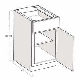 Montclair Sapphire B18-R: 18" Base Cabinet (Right Hinge Door): Assembled Kitchen Cabinets