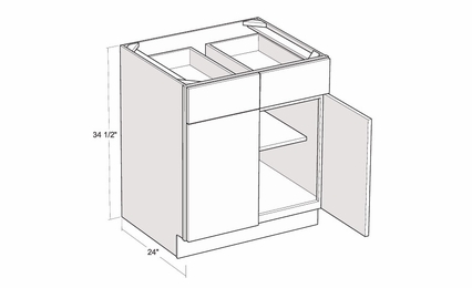 Montclair Sapphire B33: 33" Base Cabinet: Assembled Kitchen Cabinets