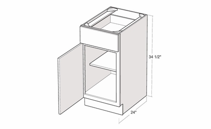 Montclair Sapphire B9-L: 9" Base Cabinet (Left Hinge Door): Assembled Kitchen Cabinets