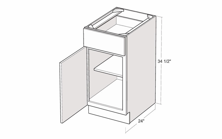 Montclair Sapphire B9-L: 9" Base Cabinet (Left Hinge Door): Assembled Kitchen Cabinets
