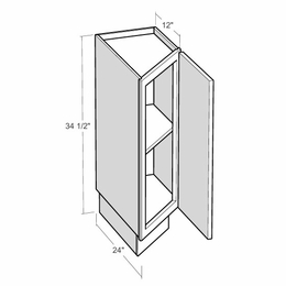 Montclair Sapphire BAC12FH-R: 12" Full Height Door Angle Base Cabinet (Right Hinge Door): Assembled Kitchen Cabinets