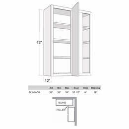 Montclair Sapphire BLW36/3942: 42" High Blind Wall Cabinet: Assembled Kitchen Cabinets