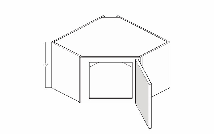 Montclair Sapphire CW2415: 15" High Wall Corner Cabinet: Assembled Kitchen Cabinets