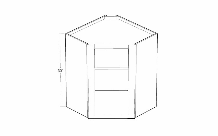 Montclair Sapphire CWFI2430: Finished Interior Corner Wall Cabinet: Assembled Kitchen Cabinets