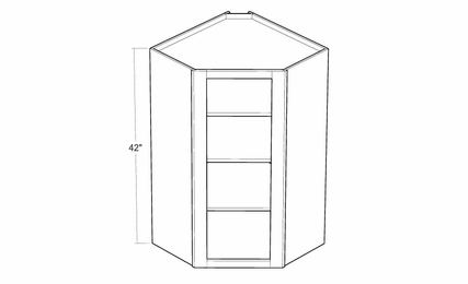 Montclair Sapphire CWFI2442: Finished Interior Corner Wall Cabinet: Assembled Kitchen Cabinets