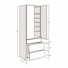 Montclair Sapphire DBUC3024X90: 90" Utility Cabinet: Assembled Kitchen Cabinets