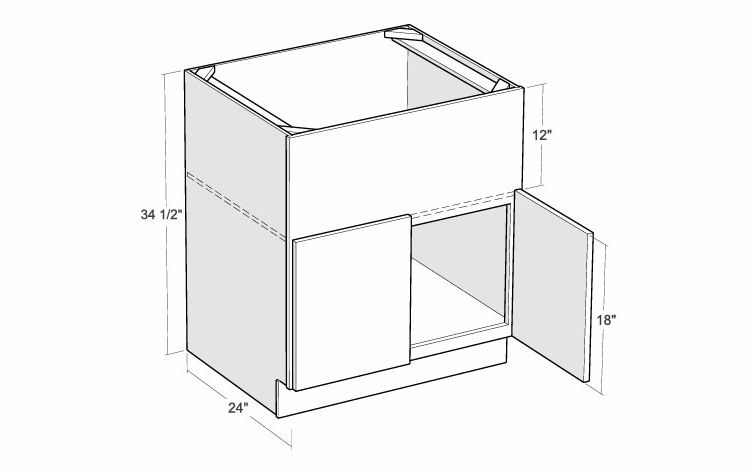Montclair Sapphire FS30: 30" Farm Sink Base Cabinet: Assembled Kitchen Cabinets