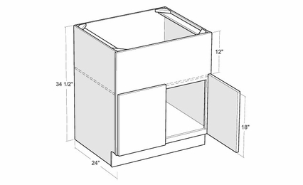 Montclair Sapphire FS36: 36" Farm Sink Base Cabinet: Assembled Kitchen Cabinets