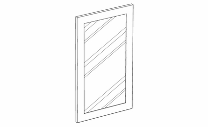 Montclair Sapphire GDCW2442: 42" High Diagonal Corner Wall Glass Door: Assembled Kitchen Cabinets