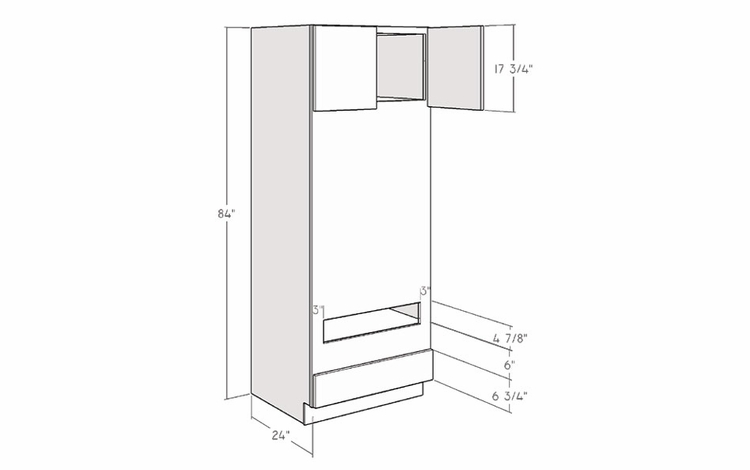 Montclair Sapphire OVD3084: 84" Double Oven Cabinet: Assembled Kitchen Cabinets