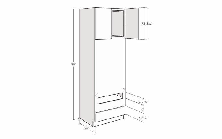 Montclair Sapphire OVD3090: 90" Double Oven Cabinet: Assembled Kitchen Cabinets