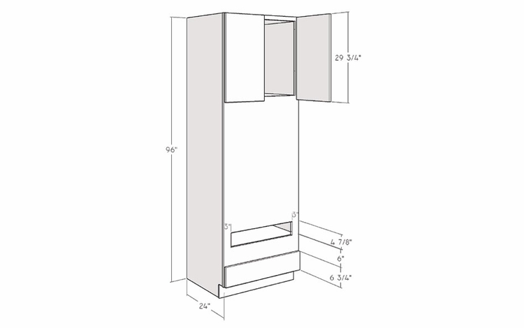 Montclair Sapphire OVD3096: 96" Double Oven Cabinet: Assembled Kitchen Cabinets