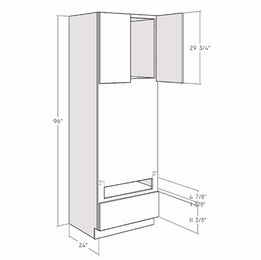 Montclair Sapphire OVDT3096: 96" Double Oven Cabinet With Tall Drawer: Assembled Kitchen Cabinets