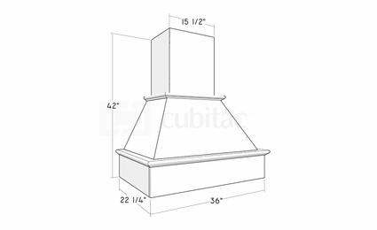 Montclair Sapphire RH3642: Wood Hood: Assembled Kitchen Cabinets