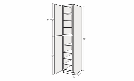 Montclair Sapphire UC1824x96-L: 18" Utility Cabinet (Left Hinge Door): Assembled Kitchen Cabinets