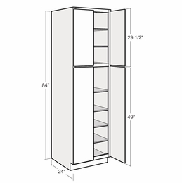 Montclair Sapphire UC3024x84: 30" Utility Cabinet: Assembled Kitchen Cabinets