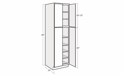 Montclair Sapphire UC3024x84: 30" Utility Cabinet: Assembled Kitchen Cabinets