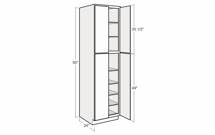 Montclair Sapphire UC3024x90: 30" Utility Cabinet: Assembled Kitchen Cabinets