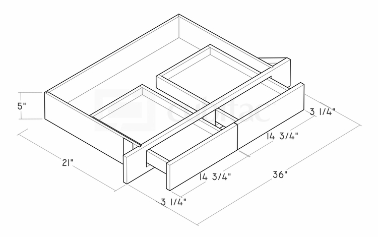 Montclair Sapphire VDDT36X21: Desk Drawer: Assembled Kitchen Cabinets