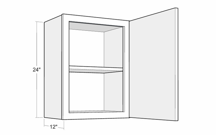 Montclair Sapphire W1824: 24" High Wall Cabinet: Assembled Kitchen Cabinets