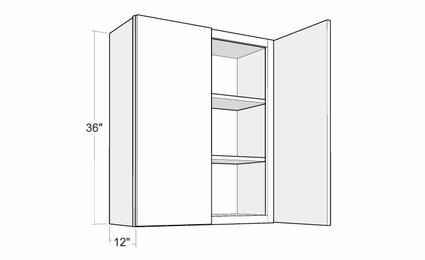Montclair Sapphire W2436: 36" High Wall Cabinet: Assembled Kitchen Cabinets