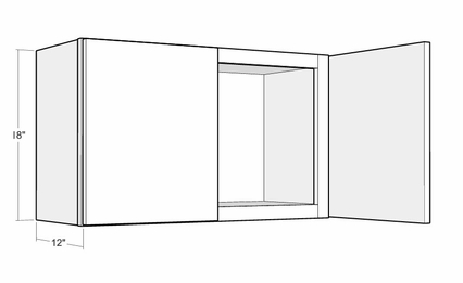 Montclair Sapphire W3018: 18" High Wall Cabinet: Assembled Kitchen Cabinets