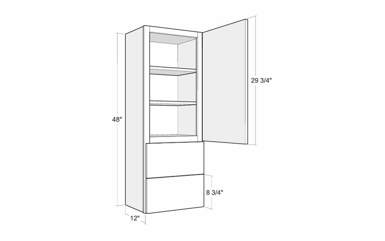 Montclair Sapphire WD1848: Straight Top Of Counter Cabinet: Assembled Kitchen Cabinets