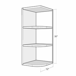 Montclair Sapphire WS1230-R: Wall End Open Cabinet (Right Opening): Assembled Kitchen Cabinets