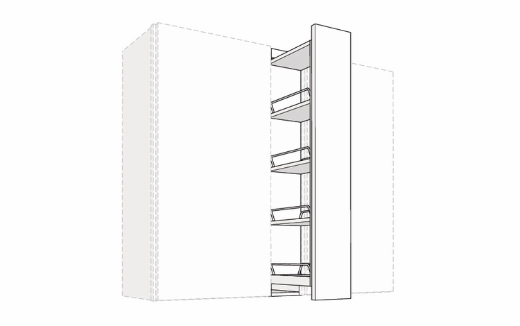 Montclair Sapphire WSP336: Wall Spice Cabinet Pull Out: Assembled Kitchen Cabinets