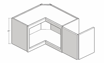 Montclair Sapphire WSQ2415: 15" High Square Corner Wall Cabinet: Assembled Kitchen Cabinets