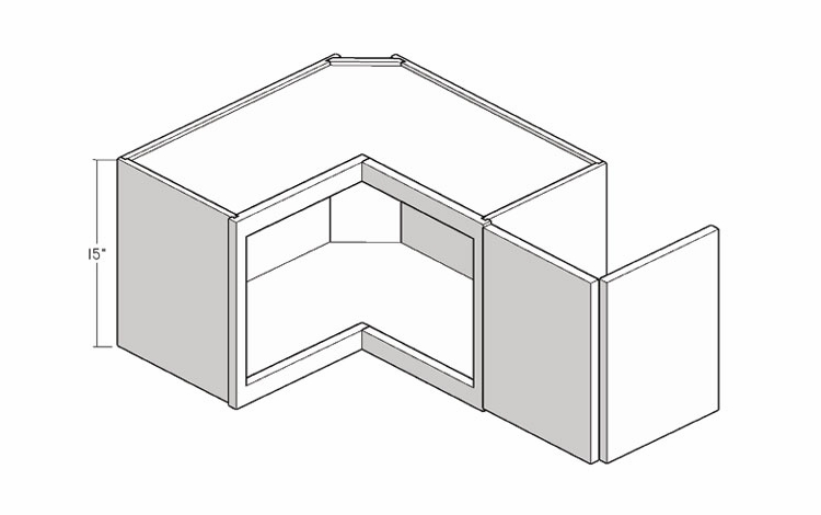 Montclair Sapphire WSQ2415: 15" High Square Corner Wall Cabinet: Assembled Kitchen Cabinets