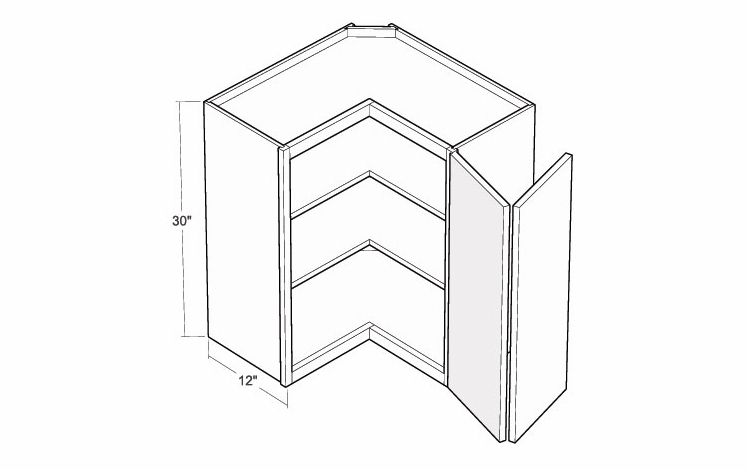 Montclair Sapphire WSQ2430: 30" High Square Corner Wall Cabinet: Assembled Kitchen Cabinets