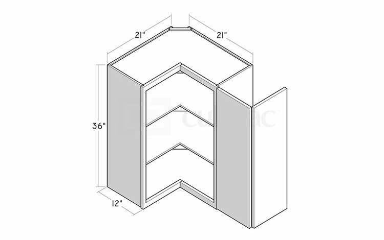 Montclair Sapphire WSQ2436: 36" High Square Corner Wall Cabinet: Assembled Kitchen Cabinets