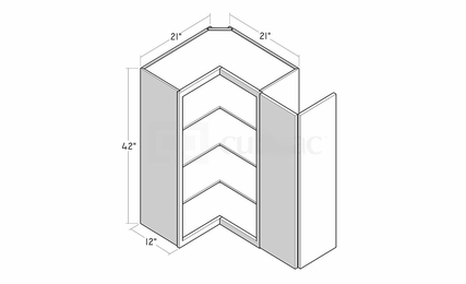 Montclair Sapphire WSQ2442: 42" High Square Corner Wall Cabinet: Assembled Kitchen Cabinets