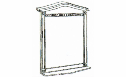 MR3036-Bathroom Wall Mirror:Danbury White Vanity Cabinet