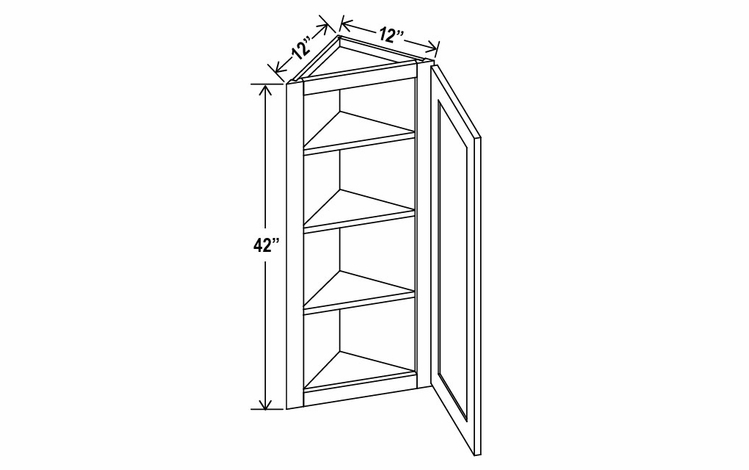 Navy Blue AW1242: Angle Wall Cabinet: Assembled Kitchen Cabinets