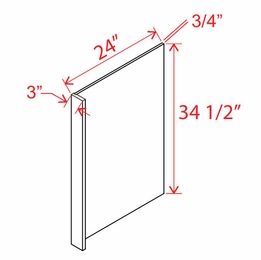Navy Blue DWR3: Dishwasher Return Panel w/3"W Filler: Assembled Kitchen Cabinets