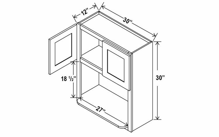 Navy Blue MO3030: Microwave Wall Cabinet: Assembled Kitchen Cabinets