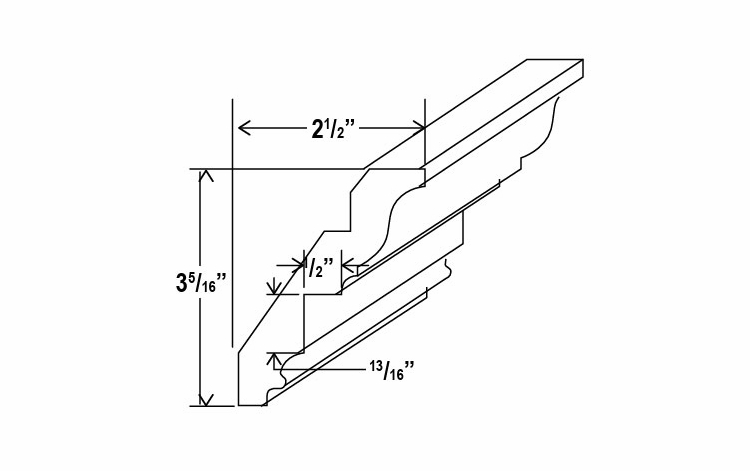 Navy Blue RCM4S: Inset Crown Molding: Assembled Kitchen Cabinets