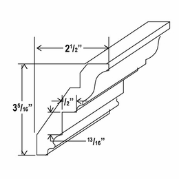 Navy Blue RCM4S: Inset Crown Molding: Assembled Kitchen Cabinets
