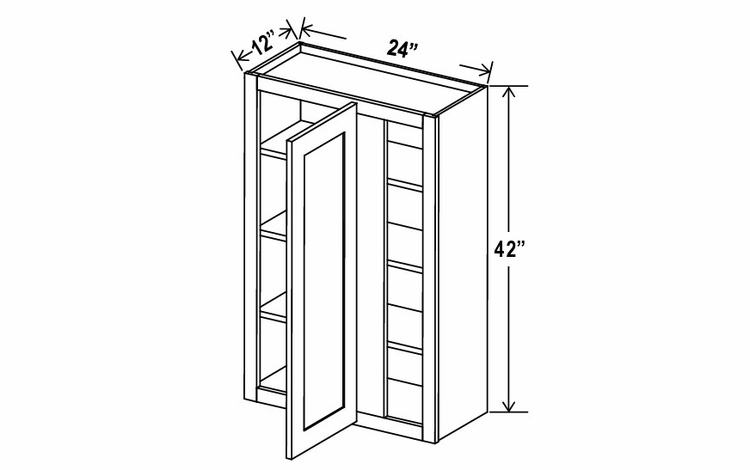 Navy Blue WBC2442: Wall Blind Corner Cabinet: Assembled Kitchen Cabinets