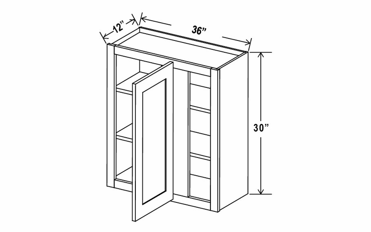 Navy Blue WBC3630: Wall Blind Corner Cabinet: Assembled Kitchen Cabinets