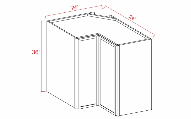 Navy Blue WER2436: Wall Easy Reach Corner Cabinet: Assembled Kitchen Cabinets