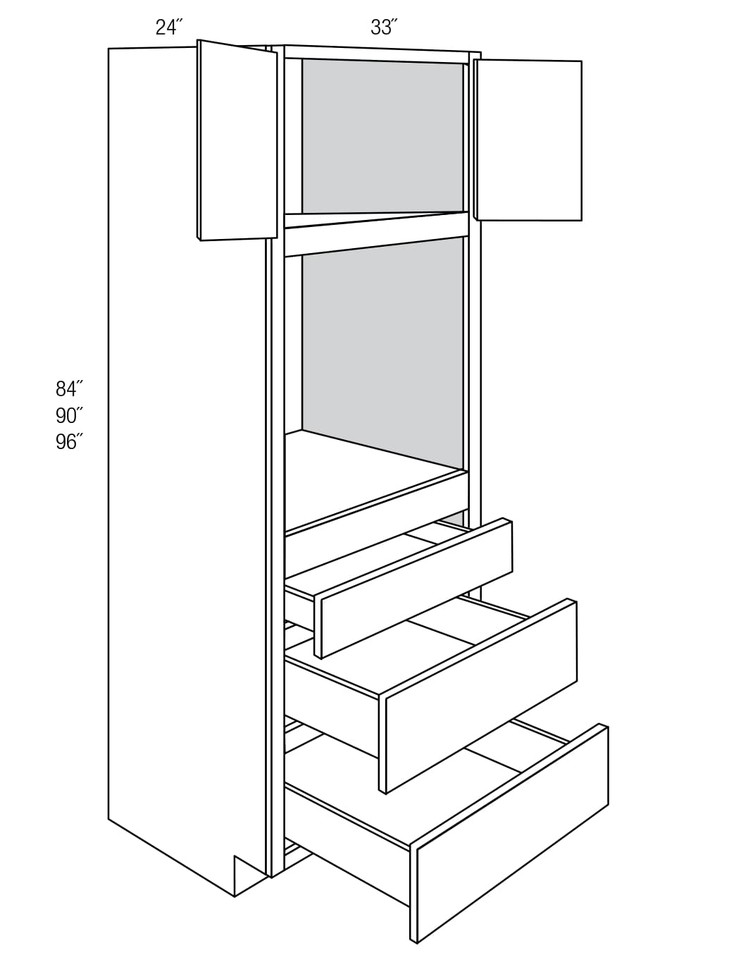 OC3384 Tall Oven Dover RTA Kitchen