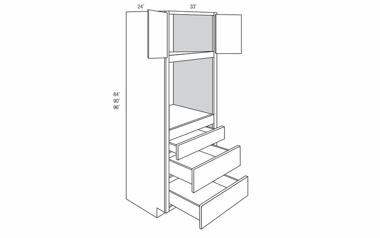 OC3384: Tall Oven Cabinet: Dover RTA Kitchen Cabinet