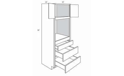 OC3384: Tall Oven Cabinet: Trenton Slab RTA Kitchen Cabinet