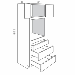 OC3390: Tall Oven Cabinet: Amesbury Brown RTA Kitchen Cabinet