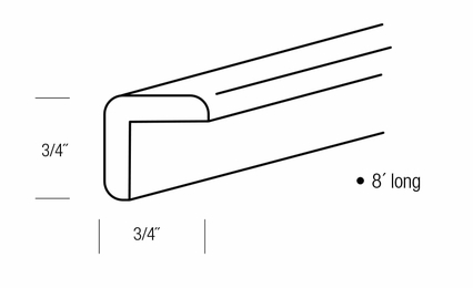 OM8: Outside Corner Molding: Essex RTA Kitchen Cabinet